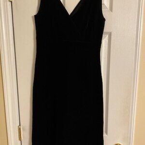 DJ Int'l Vtg Women's Black Velvet Low Cut Formal Party Dress Size 7/8 Goth Fairy